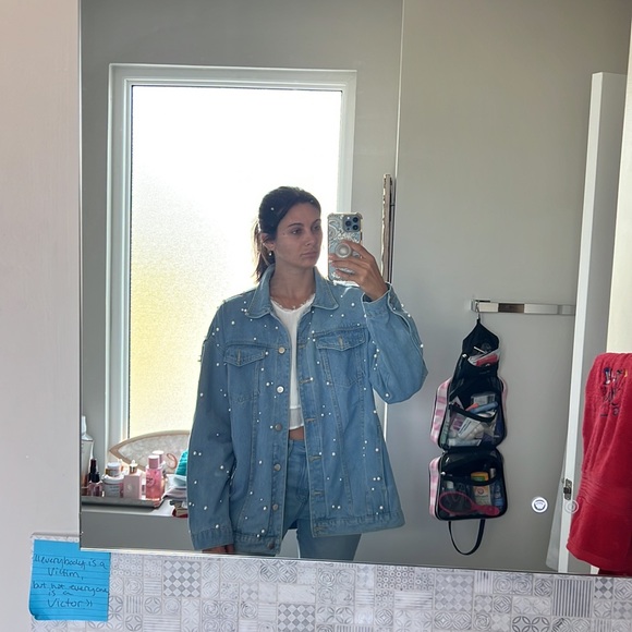 Pearl Studded XL Jean Jacket - Picture 8 of 9